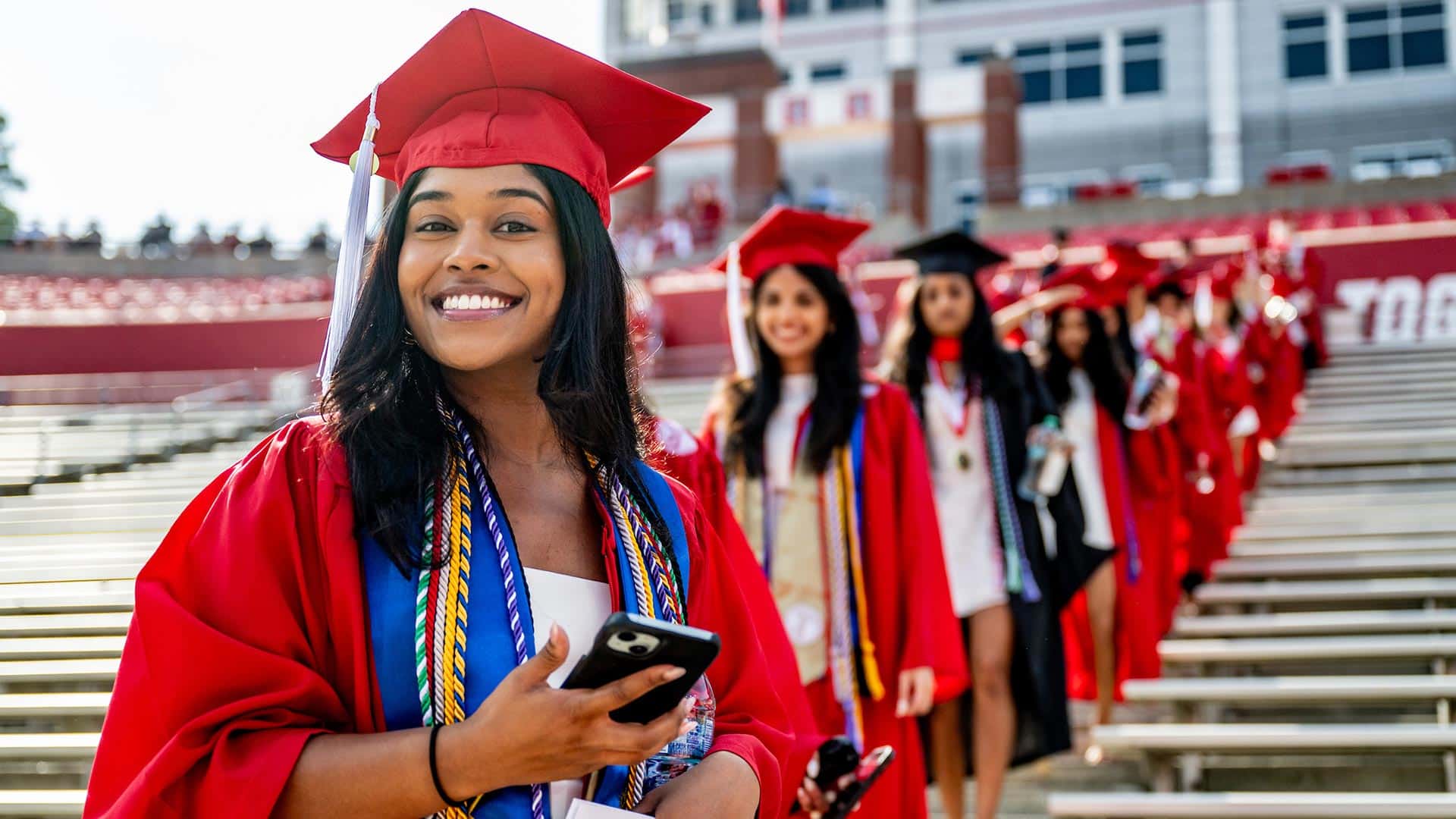 A line of new graduates.